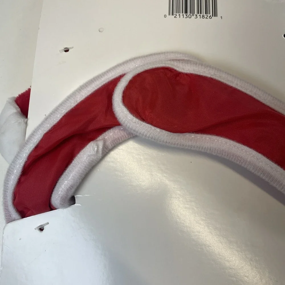 NWT Signature Select Santa Baby Bib Santa Hat Red White embroidered Christmas